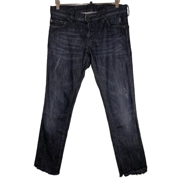 Dsquared2 Made In Italy Black Distressed Slim Jean Size 46